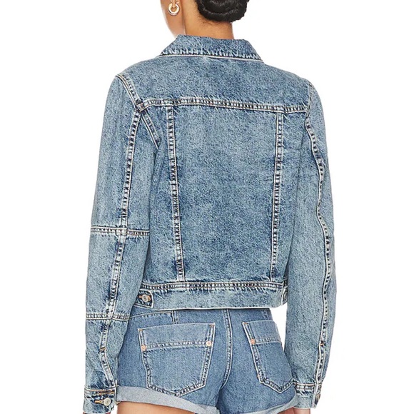 Free People Washed Blue Jean Jacket - Picture 2 of 6